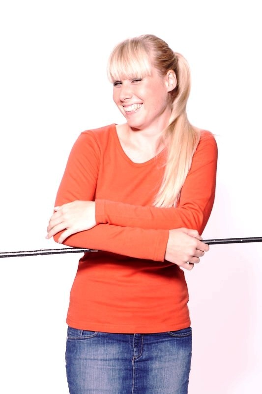 Dámské triko dlouhý rukáv U (S-XXL) oranžovočervené