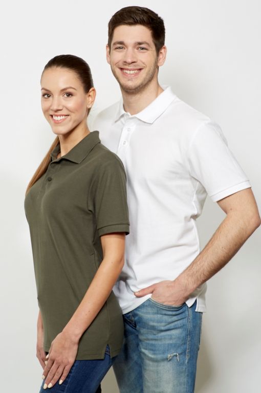 Polokošile unisex krátký rukáv (XS-XXL) vojensky zelená