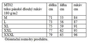 Pánské triko dlouhý rukáv U (L-XXL)