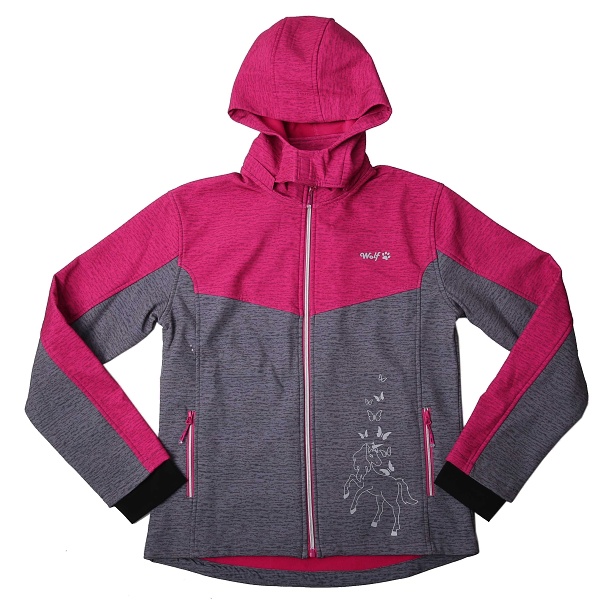Dívčí teplá softshellová bunda WOLF (128/134-164/170) 