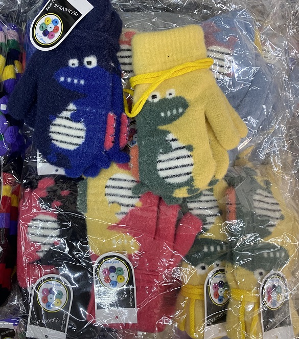 Dětské zimní plyšové  palcové  rukavice ECHT