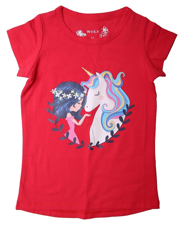 Dívčí triko s krátkým rukávem WOLF (98-128)