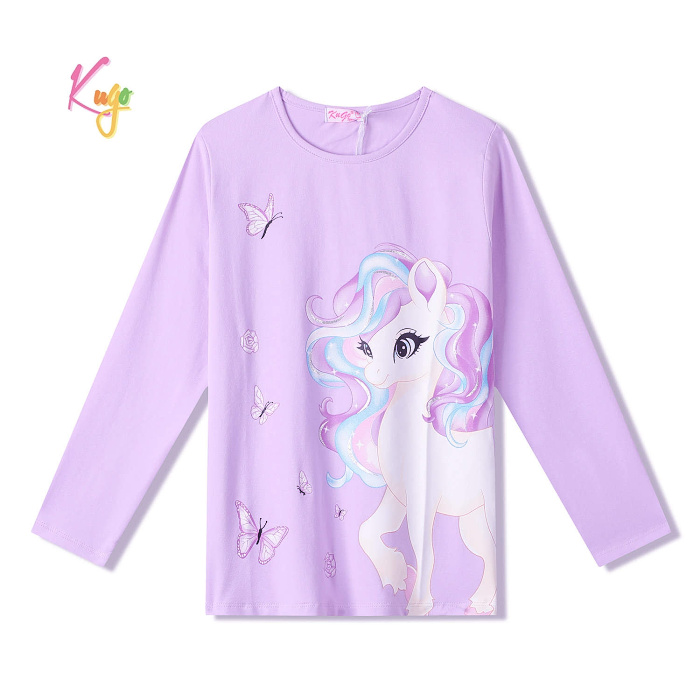 Dívčí triko s dlouhým rukávem KUGO (98-128)