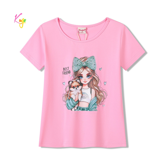 Dívčí triko s krátkým rukávem KUGO (116-146) 