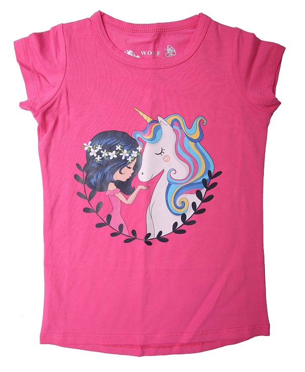 Dívčí triko s krátkým rukávem WOLF (98-128)