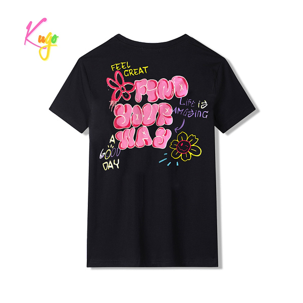 Dorostenecké dívčí  triko s krátkým rukávem (oboustraný potisk) KUGO (146-176) 