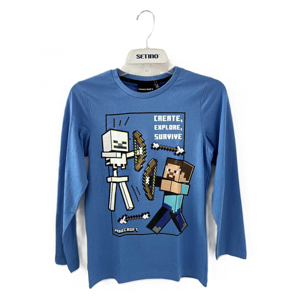 Chlapecké triko s dlouhým rukávem MINECRAFT(6-12 let)