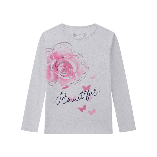 Dívčí  triko s dlouhým rukávem WOLF (134-152)  