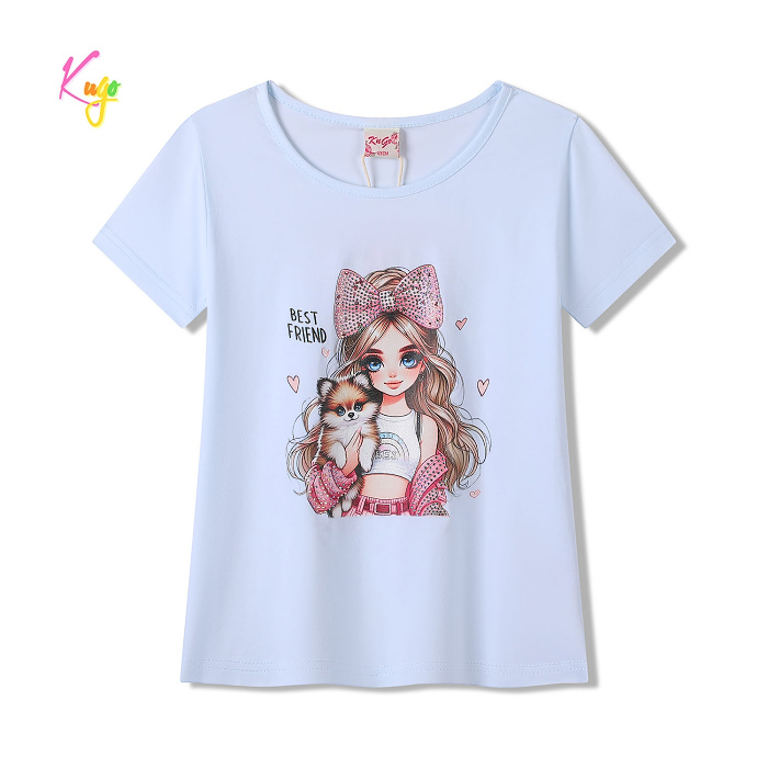 Dívčí triko s krátkým rukávem KUGO (116-146) 