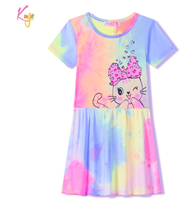 Dívčí letní BATIKOVANÉ  šaty KUGO (98-128)