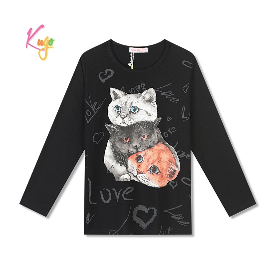 Dívčí triko dlouhým  rukávem KUGO (134-164)