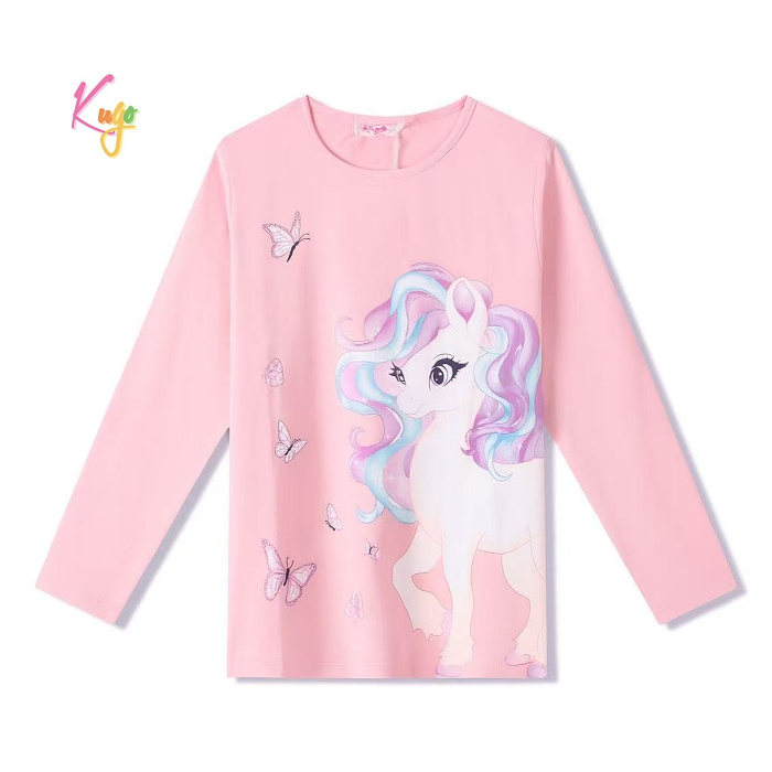 Dívčí triko s dlouhým rukávem KUGO (98-128)