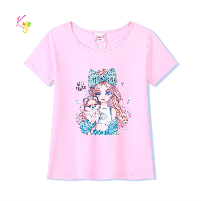 Dívčí triko s krátkým rukávem KUGO (116-146) 