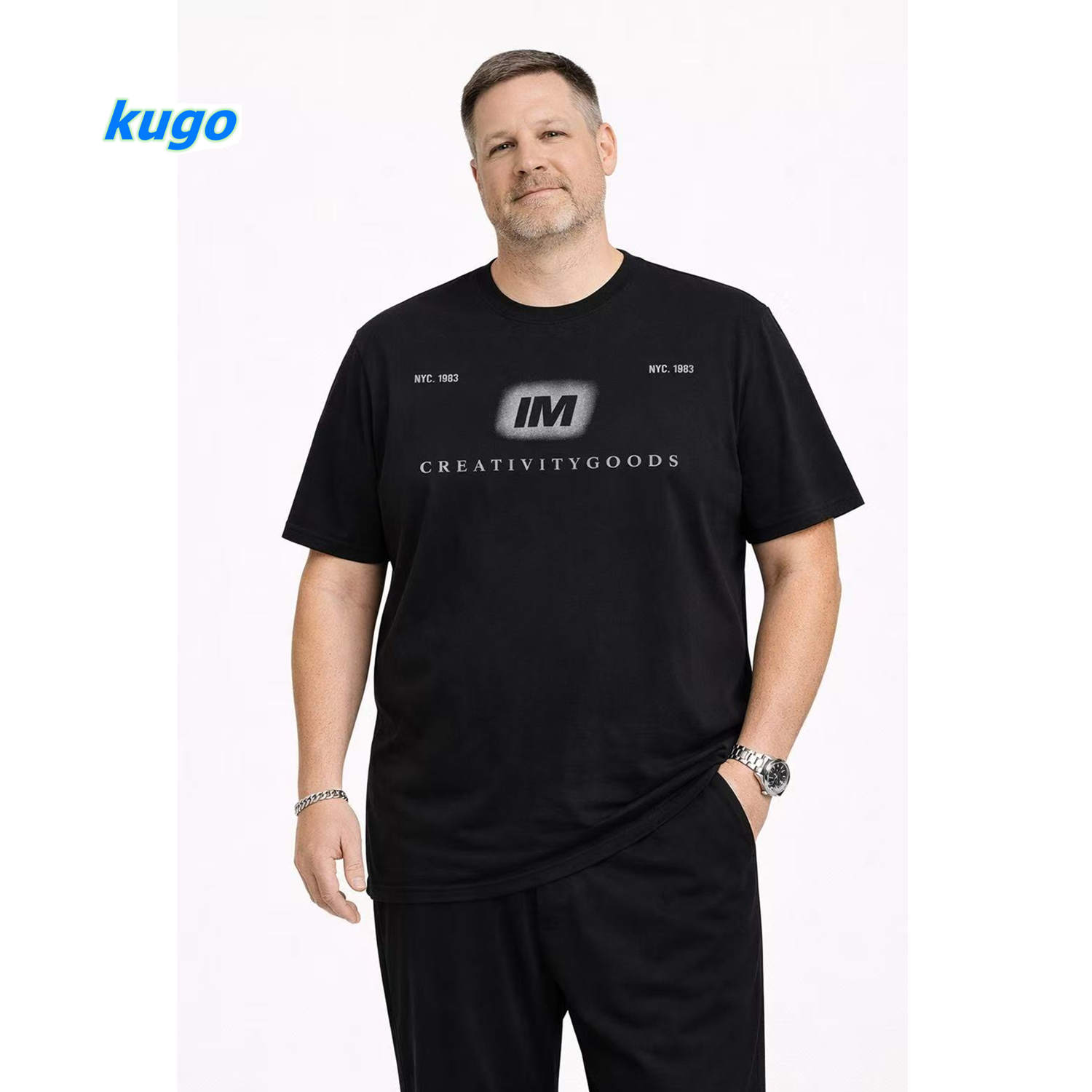 Pánské triko s krátkým rukávem KUGO (M-3XL)