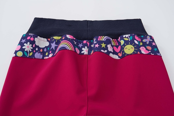 Dívčí slabé softshellové kalhoty s vyšším  WOLF (104-134)