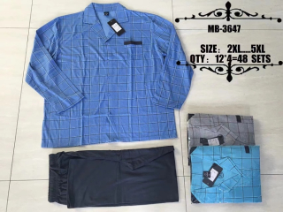 Pánské propínací noční pyžamo N-FEEL (2XL-5XL)