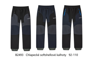 Chlapecké teplé softshellové kalhoty WOLF (92-110)