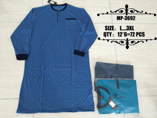 Pánská noční košile s dlouhým rukávem N-FEEL (L-3XL)