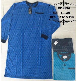 Pánská noční košile s dlouhým rukávem N-FEEL (L-3XL)