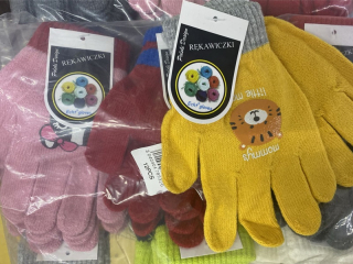 Dětské zimní pletené prstové rukavice ECHT (14 cm)