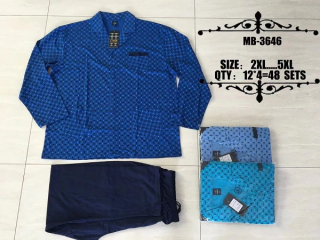 Pánské propínací noční pyžamo N-FEEL (2XL-5XL)