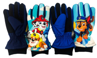 Chlapecké prstové lyžařské licenční rukavice PAW PATROL (3-8 let)