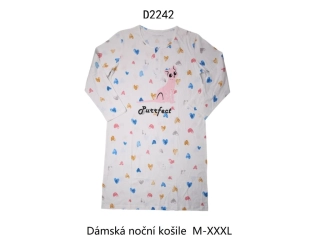 Dámská noční košile s dlouhým rukávem WOLF (M-3XL)