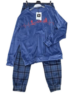 Pánské teplé dlouhé noční pyžamo BENTER (M-2XL)